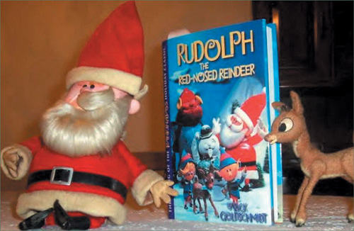 Rudolph and Santa as they appear today. (Courtesy of Rick Goldschmidt Archives/www.rankinbass.com.)