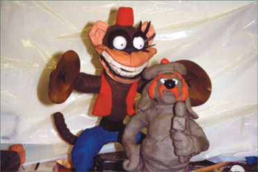 Hamish is built as a solid clay sculpture alongside his puppet costar.