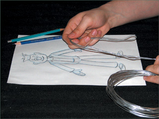Cut pieces of wire to create your puppet’s limbs.