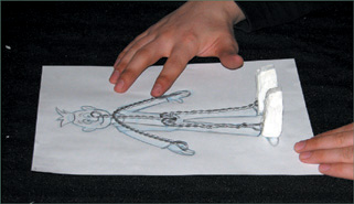 Lay the other wire body parts over the drawing.