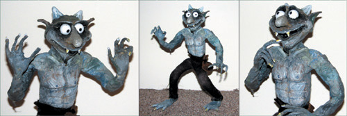 The finished goblin puppet.