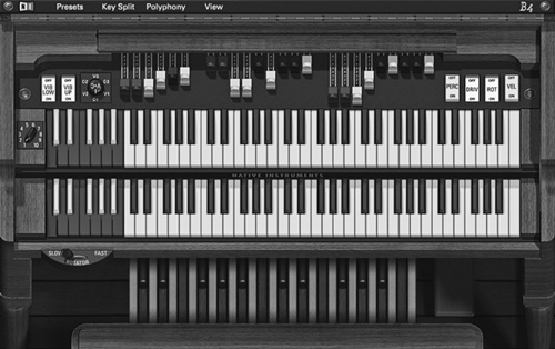 A software incarnation of the Hammond B3 Organ—in this case, the B4 organ from Native Instruments (native-instruments.com).