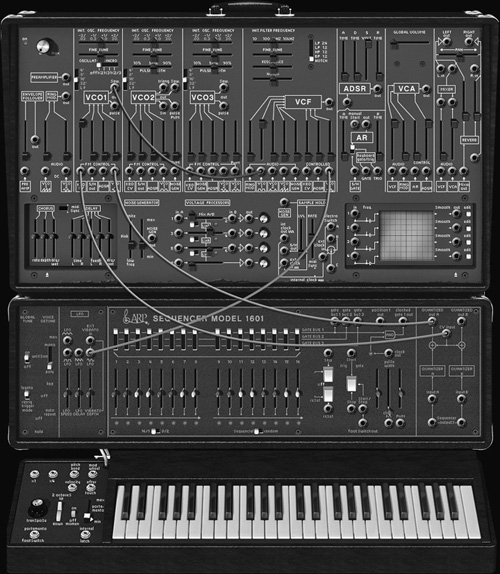 A software implementation of the ARP 2600 modular synthesizer—in this case, the ARP 2600 V from Arturia (arturia.com).