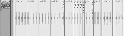 Each of the blocks on this track containing a waveform is a separate region of audio.