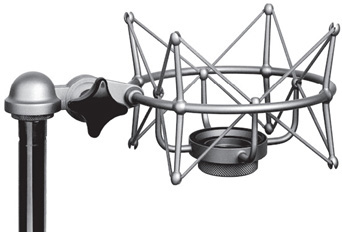 A microphone shockmount isolates the mic from stand-borne vibrations or impacts.