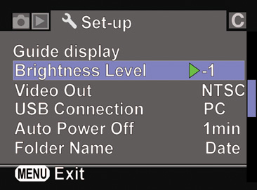 Guide Display is the first entry on the second page of the Setup menu.