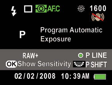 You can choose how long this informational display is shown each time you turn on the camera or change Exposure modes.