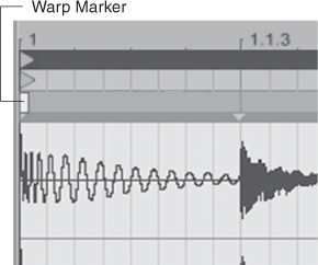 Behold Live’s almighty Warp markers, located directly above the waveform.