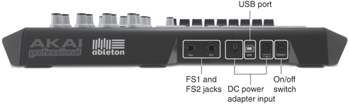 The few connections you need to make are all done in the APC40’s rear panel.