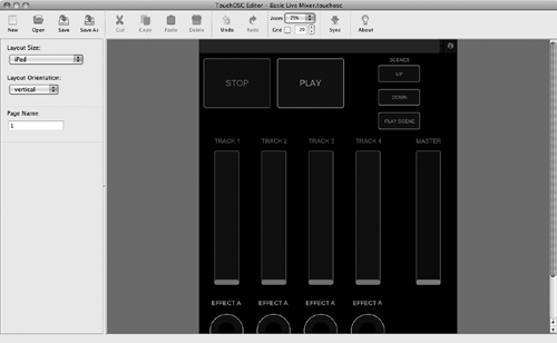 TouchOSC comes with an editor program, aptly named TouchOSC Editor, that enables you to design custom layouts for your iPad on your computer.