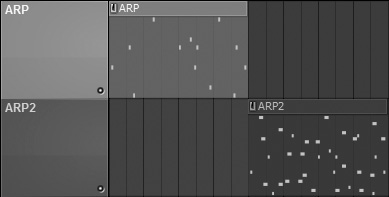 Here you can see a cloned pattern with altered notes that is placed after the original to create a different sound.