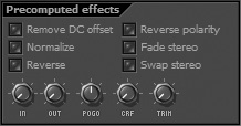 Precomputed Effects section of the Channel Settings menu.
