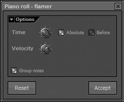 The notes placed before the selected notes with the Flam tool are great for creating a snare drum flam.