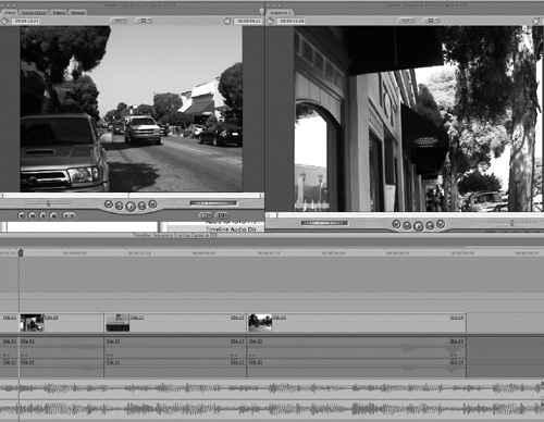 The editing process has a logical flow and a rhythm built into it. A street scene might pan and cut to a store sign, which would then cut to the inside of the store.