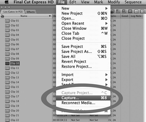 The first thing you do in preparation for editing is to import or “capture” your video footage.