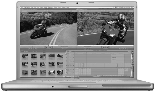 Apple’s Final Cut and Final Cut Express (shown here) are two popular programs used for post-production video editing. (Photo courtesy of Apple, Inc.)