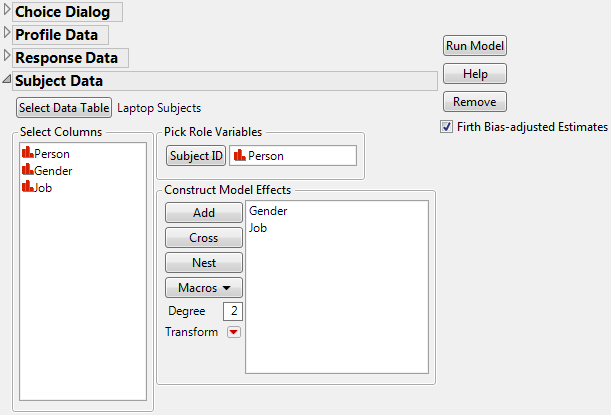 Subject Dialog Box for Laptop Study