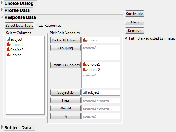 Response Data Dialog