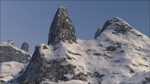 Creating a snowy mountain landscape with procedurals