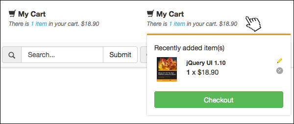 Creating an animated cart in the header