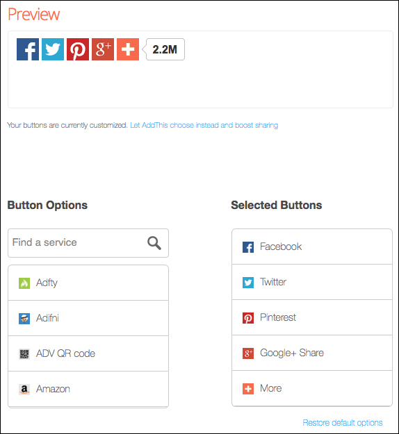 Integrating the social plugin in the product page
