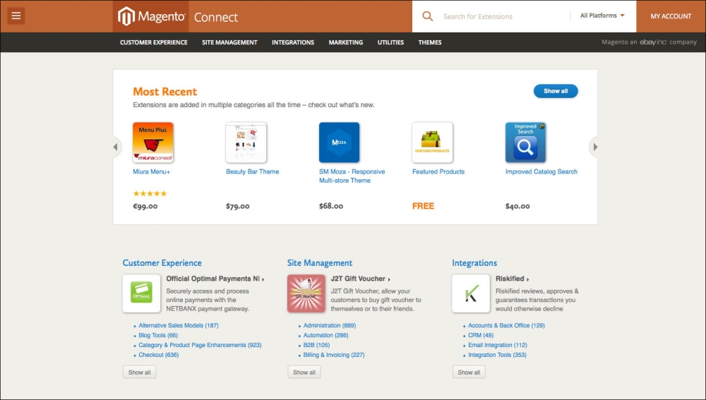 Inserting the theme on the Magento Connect site
