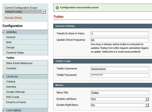 Installing the LazzyMonks Twitter moduleTwitter, integrating with Magentoupdates, displaying on Magento store