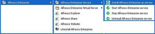 Starting and stopping Alfresco as a console application