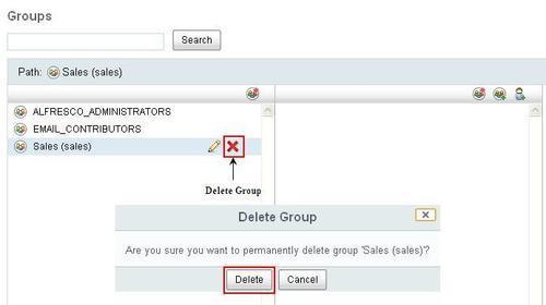 Deleting groups