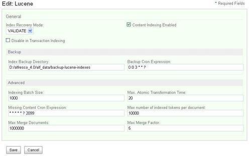 Lucene search configuration