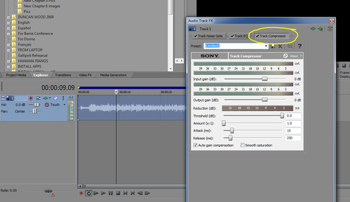 Time for action — using the Compressor plugin to change an audio clip