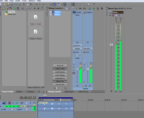 Time for action — recording audio into Vegas Pro 11