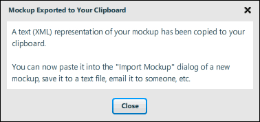 Export Mockup XML