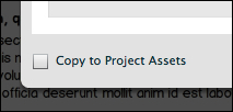 Copying images to project assets