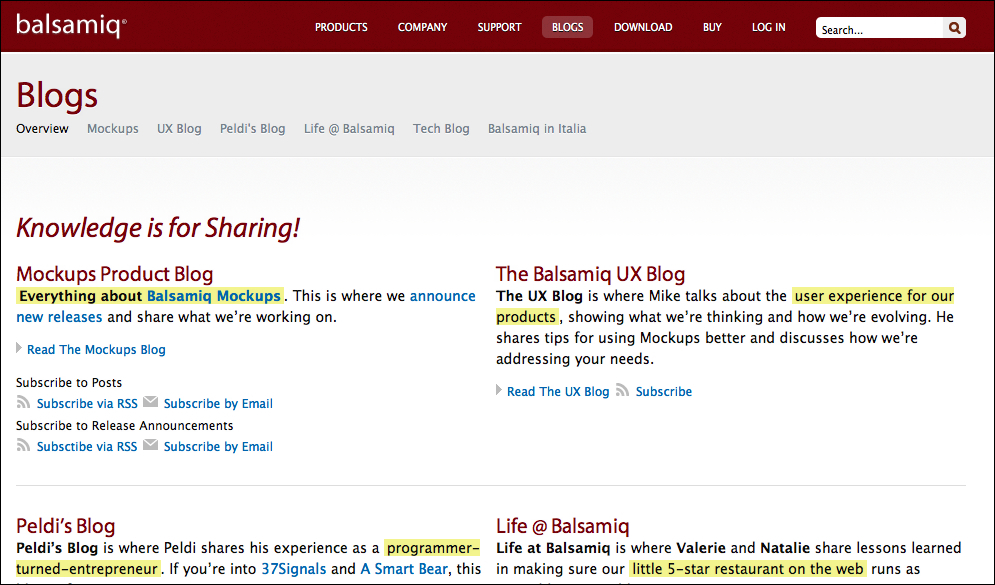Balsamiq blog