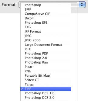 We don’t use all the formats supported by Photoshop in the course of our workflow.