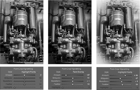 Various Post-Crop Vignetting effects