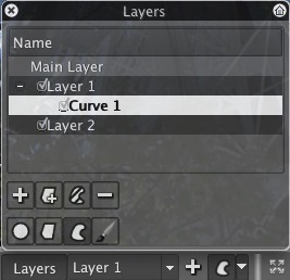 The Layers windows shows all defined Layers and Region tools.