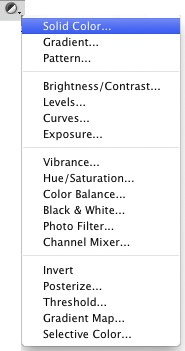 CS5 Adjustment Layer menu