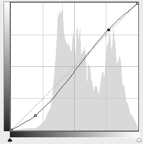 We used this curve to increase contrast in the rock formation.