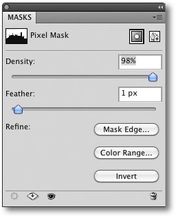 The Masks panel contains a number of useful tools.