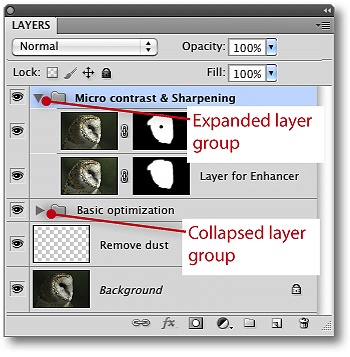 Layers panel showing two layer groups