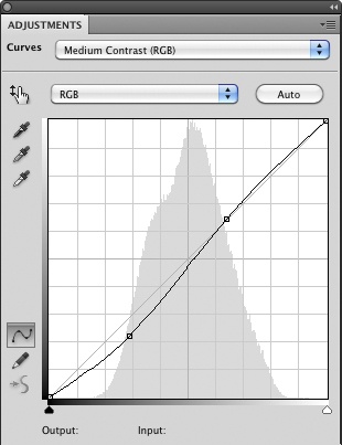 A moderate S-curve improves contrast.