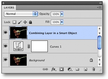 The combined layers converted to a Smart Object