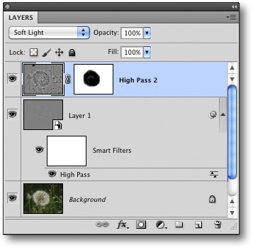 The Layers panel after softening the background