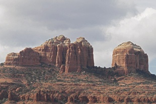 A landscape photographed under a cloudy sky