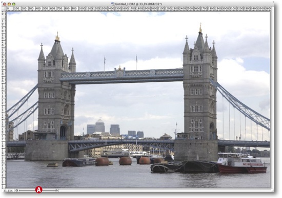 A provisionally tone-mapped preview of our Photoshop HDR image