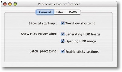 You can select your personal preferences when using Photomatix Pro for the first time.