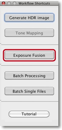 The Workflow Shortcuts panel offers functions other than just HDR creation.