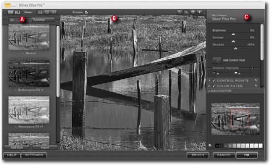 The Nik Silver Efex Pro Photoshop plug-in appears complex, but is relatively simple to use after a short orientation phase.